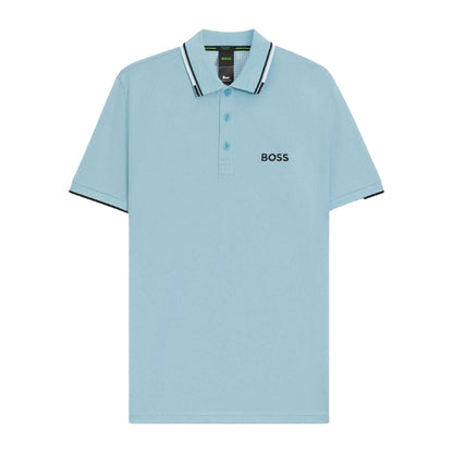 Blue - Front - Boss Mens Paddy Pro Pique Regular Polo Shirt