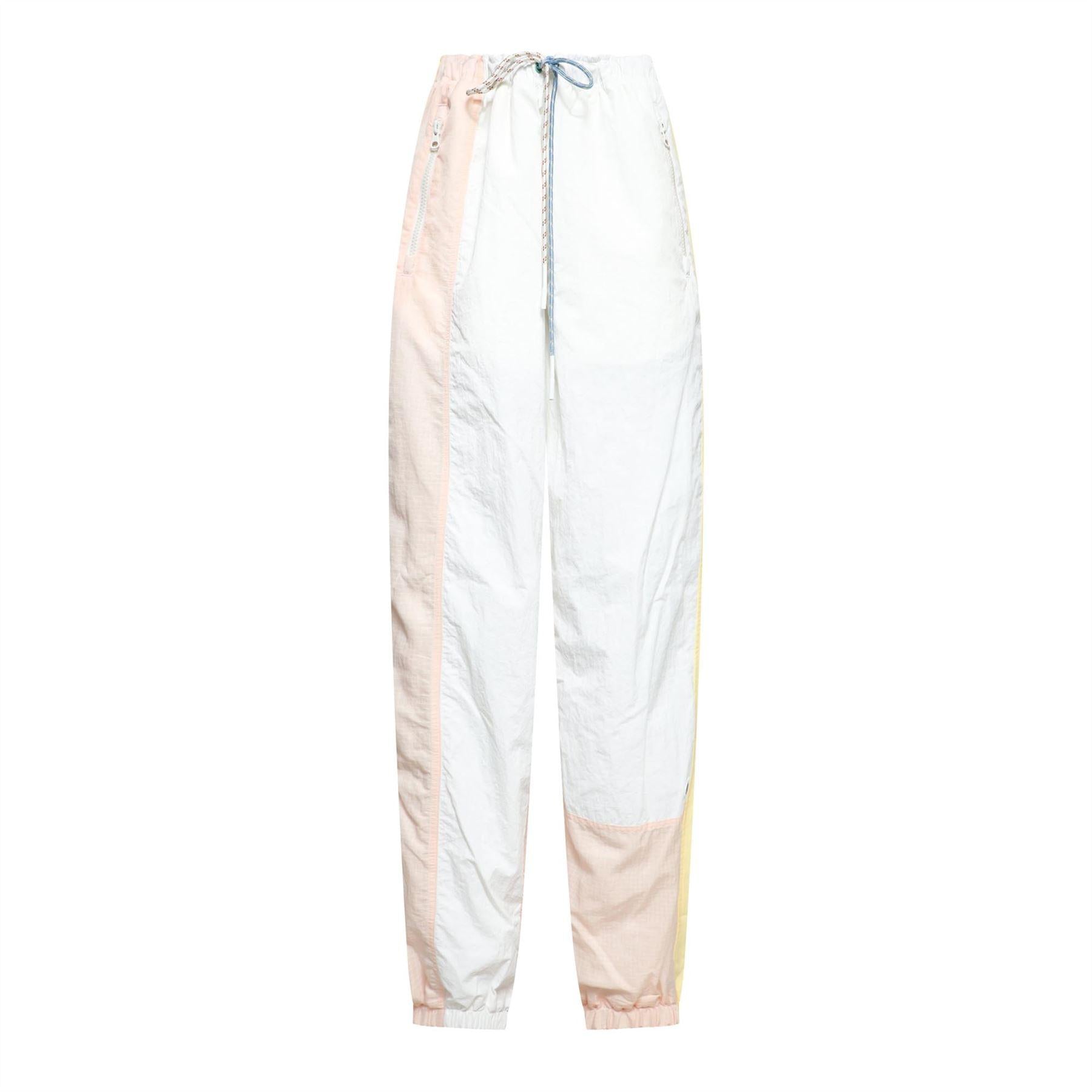 Cream - Front - Lacoste Womens-Ladies Colour Block Jogging Bottoms