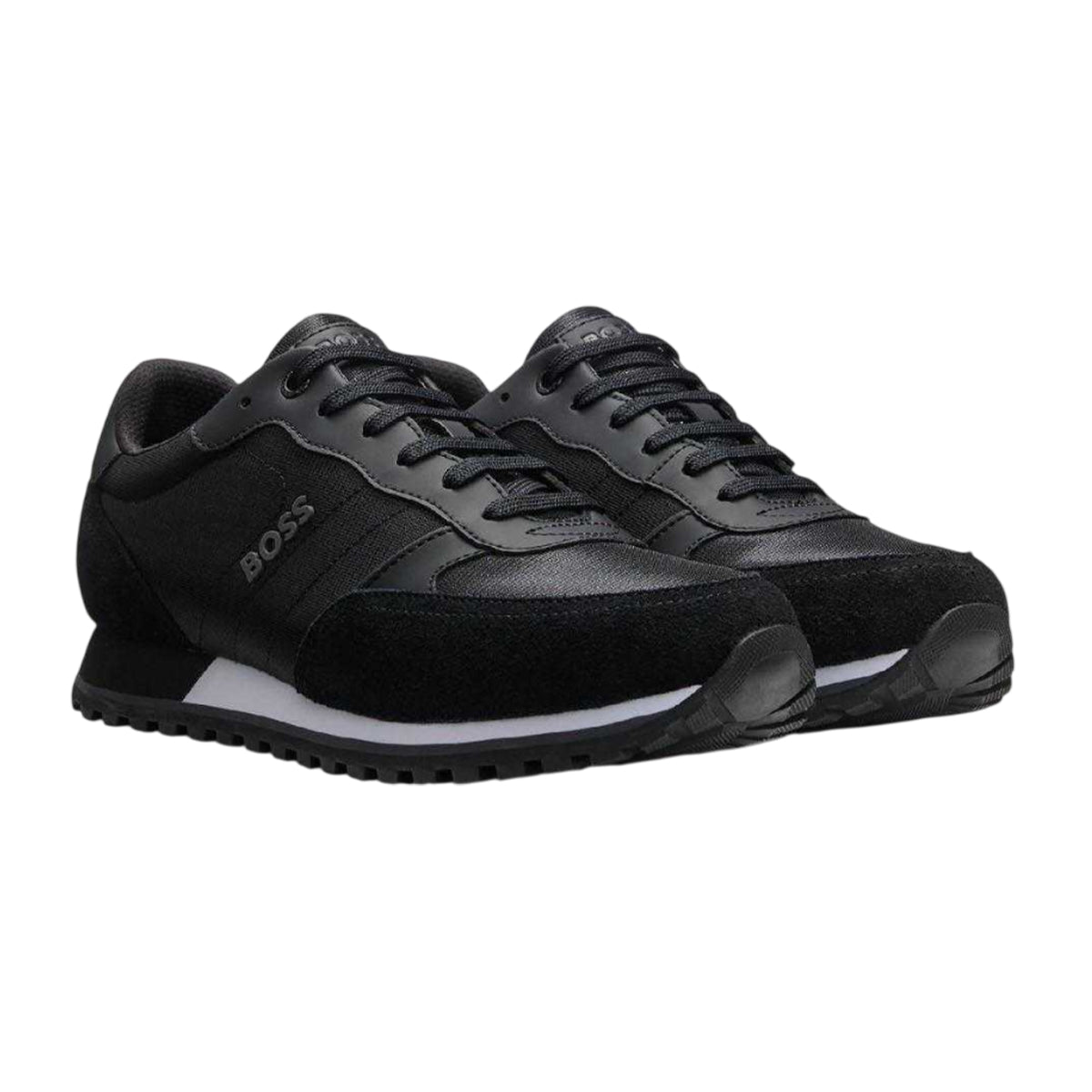 Black - Front - Boss Mens Parkour-L Inspired Running Trainers