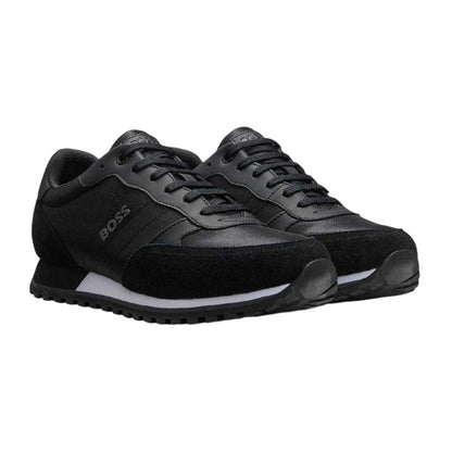 Black - Front - Boss Mens Parkour-L Inspired Running Trainers