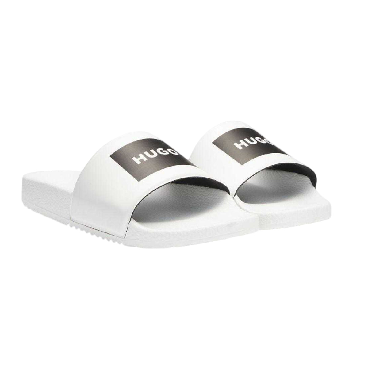 White - Front - Hugo Mens Timein Logo Sliders