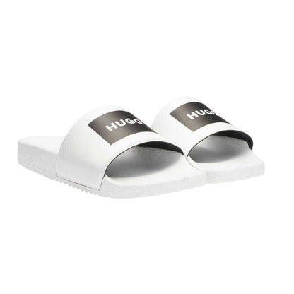 White - Front - Hugo Mens Timein Logo Sliders