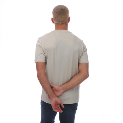 Beige - Back - Hugo Boss Mens Logo Regular T-Shirt