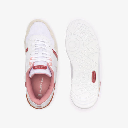 White-Pink - Lifestyle - Lacoste Childrens-Kids T-Clip Lace Up Trainers
