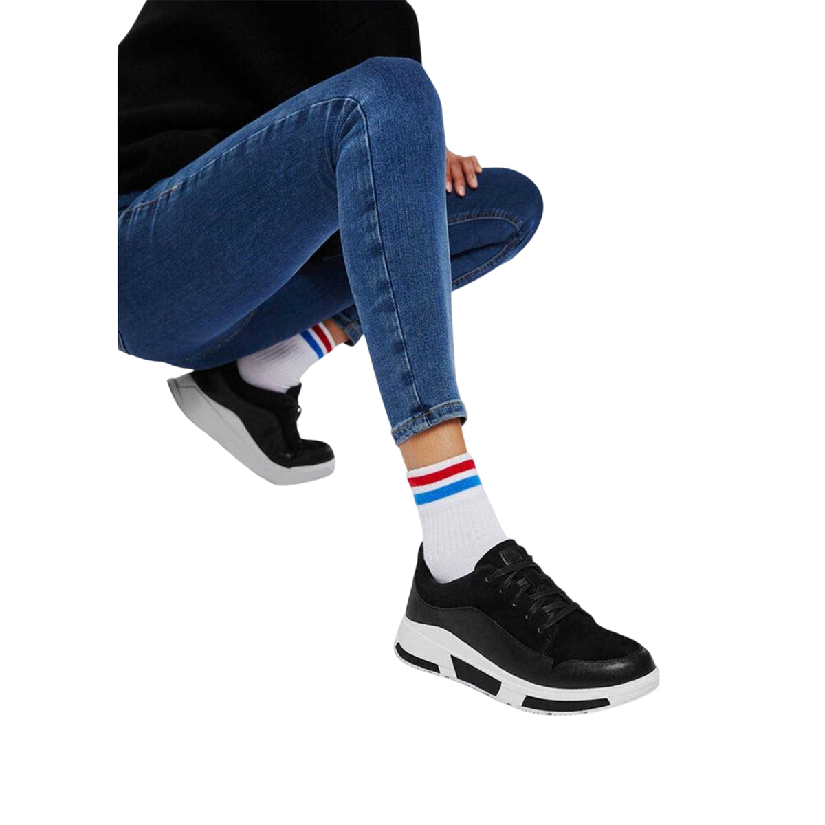 Black - Lifestyle - Fit Flop Womens-Ladies Freya Suede Trainers