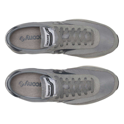 Grey - Close up - Saucony Womens-Ladies Originals 80 Suede Trainers