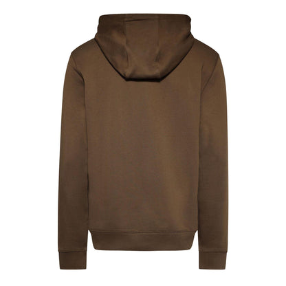 Brown - Back - Hugo Mens Logo Terrycloth Hoodie
