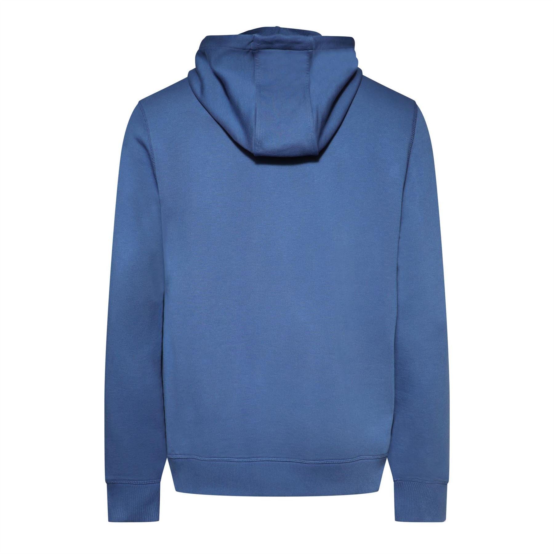 Blue - Back - Hugo Mens Logo Terrycloth Hoodie