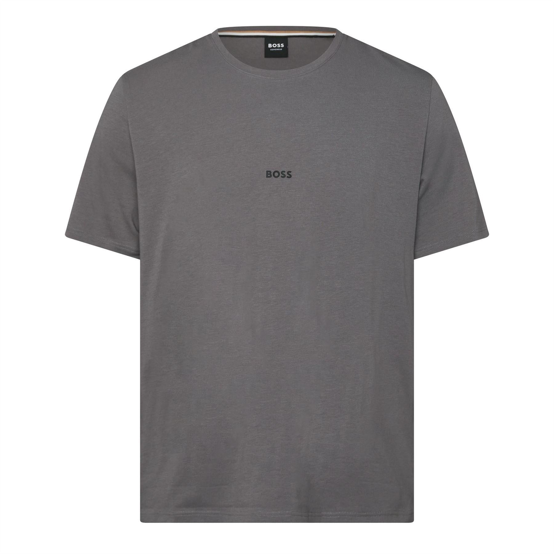 Grey - Front - Boss Mens Unique Cotton Stretch Pyjama Top