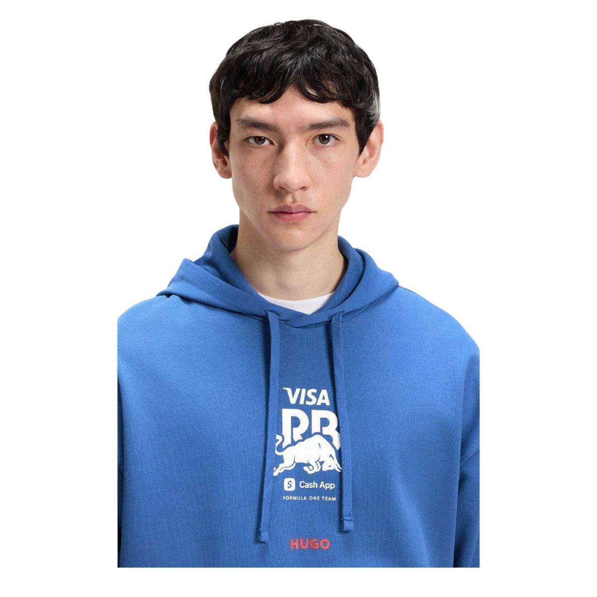 Blue - Side - Hugo Mens Vcarb Racing Bulls Back Print Hoodie
