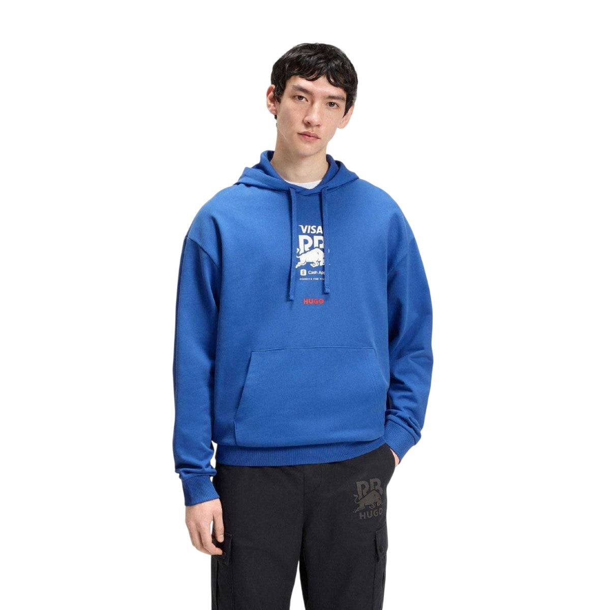 Blue - Lifestyle - Hugo Mens Vcarb Racing Bulls Back Print Hoodie