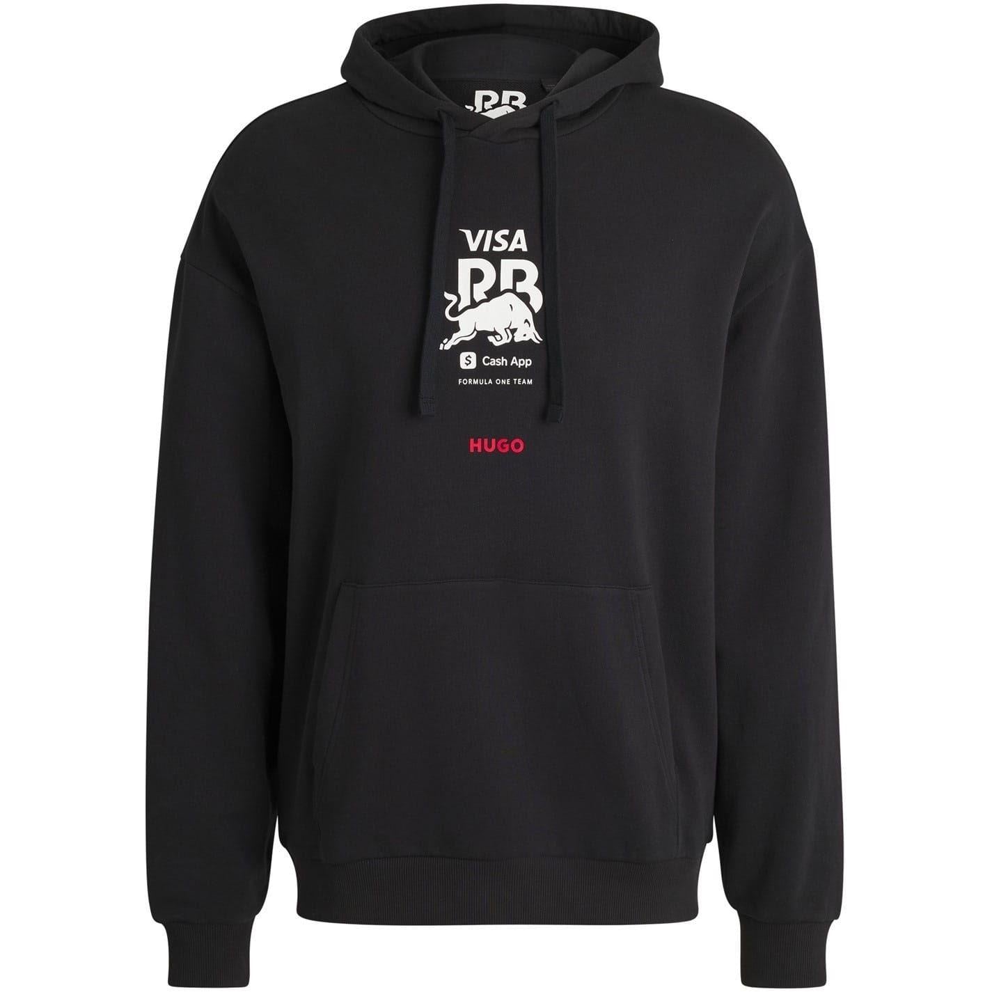 Black - Front - Hugo Mens Vcarb Racing Bulls Back Print Hoodie