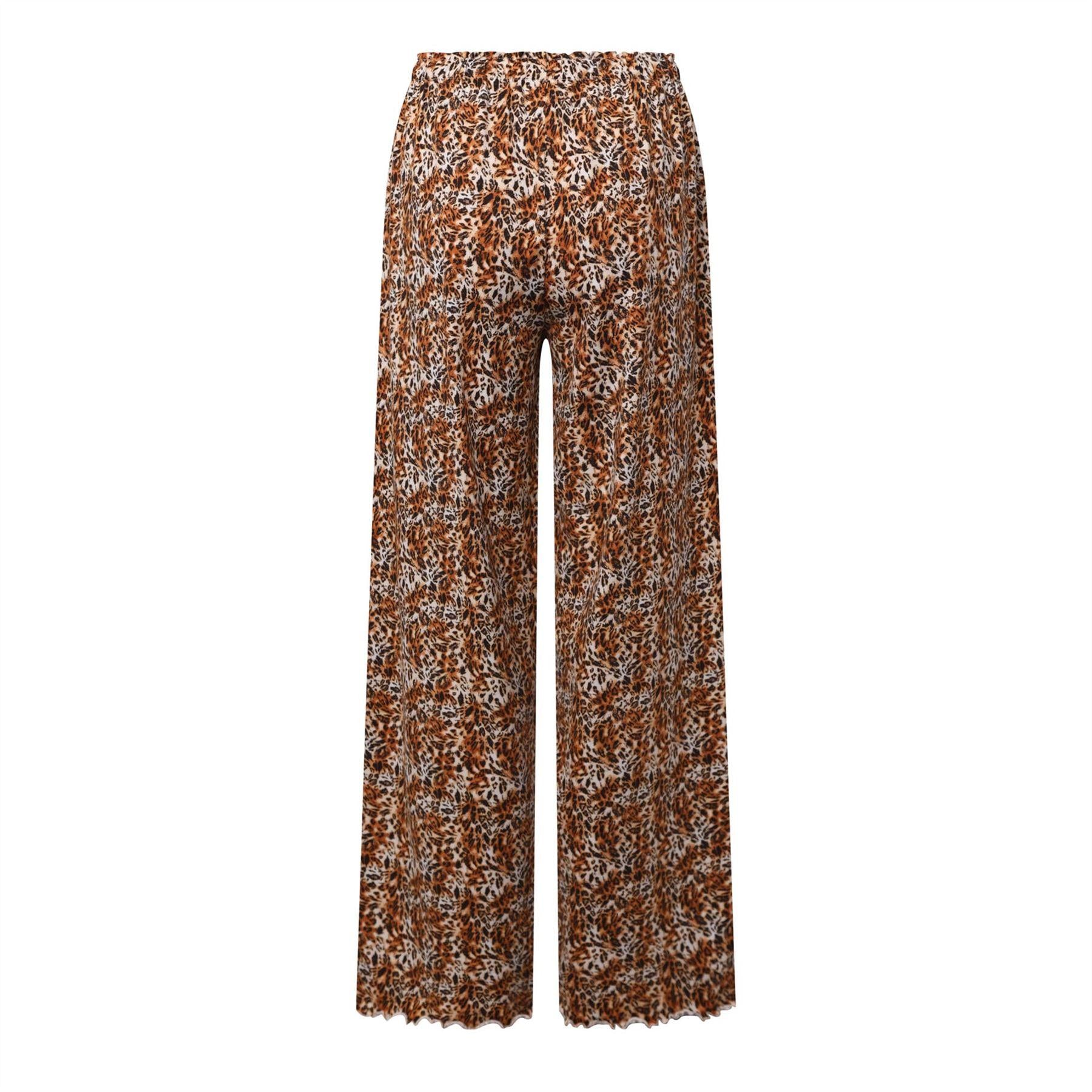 Brown-Multicoloured - Back - Hugo Womens-Ladies Stretch Jersey Pyjama Bottoms