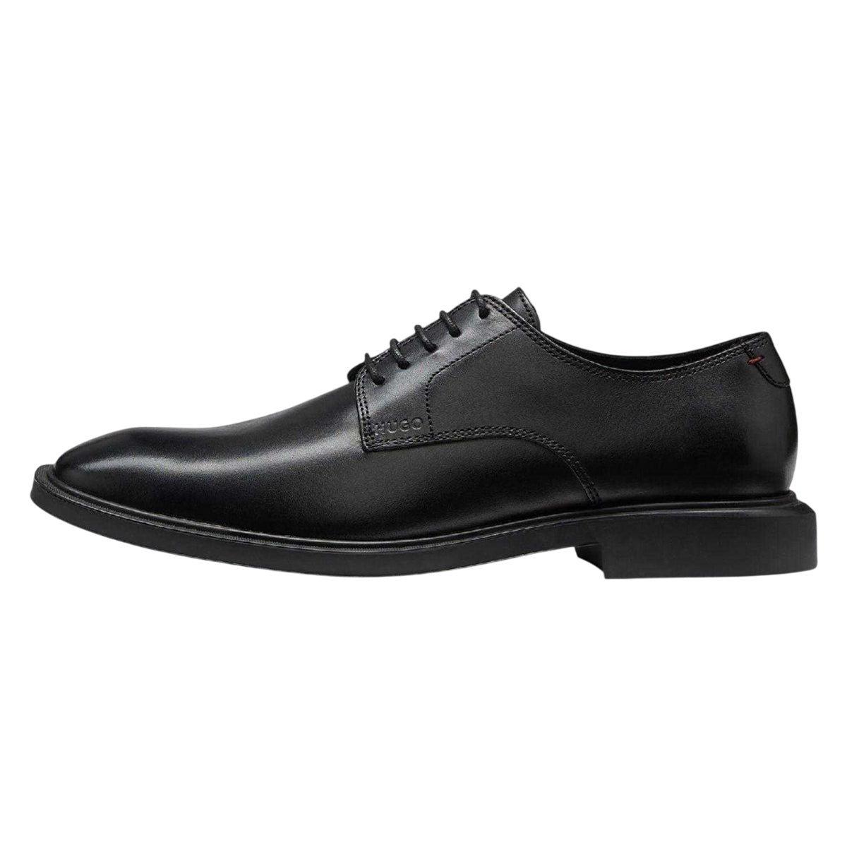 Black - Side - Hugo Mens Gryff Leather Derby Shoes