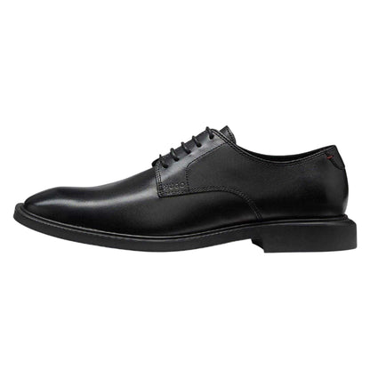 Black - Side - Hugo Mens Gryff Leather Derby Shoes