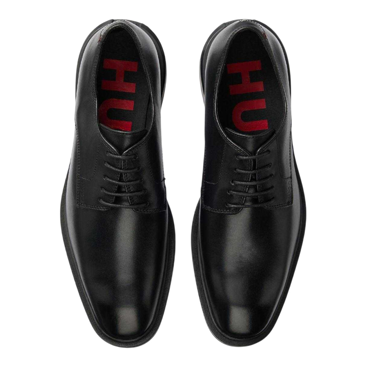 Black - Lifestyle - Hugo Mens Gryff Leather Derby Shoes