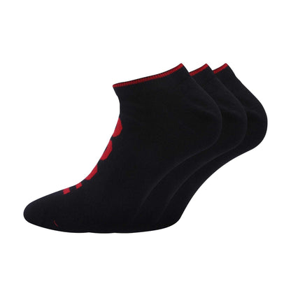 Black - Back - Hugo Mens Logo Ankle Socks (Pack of 3)