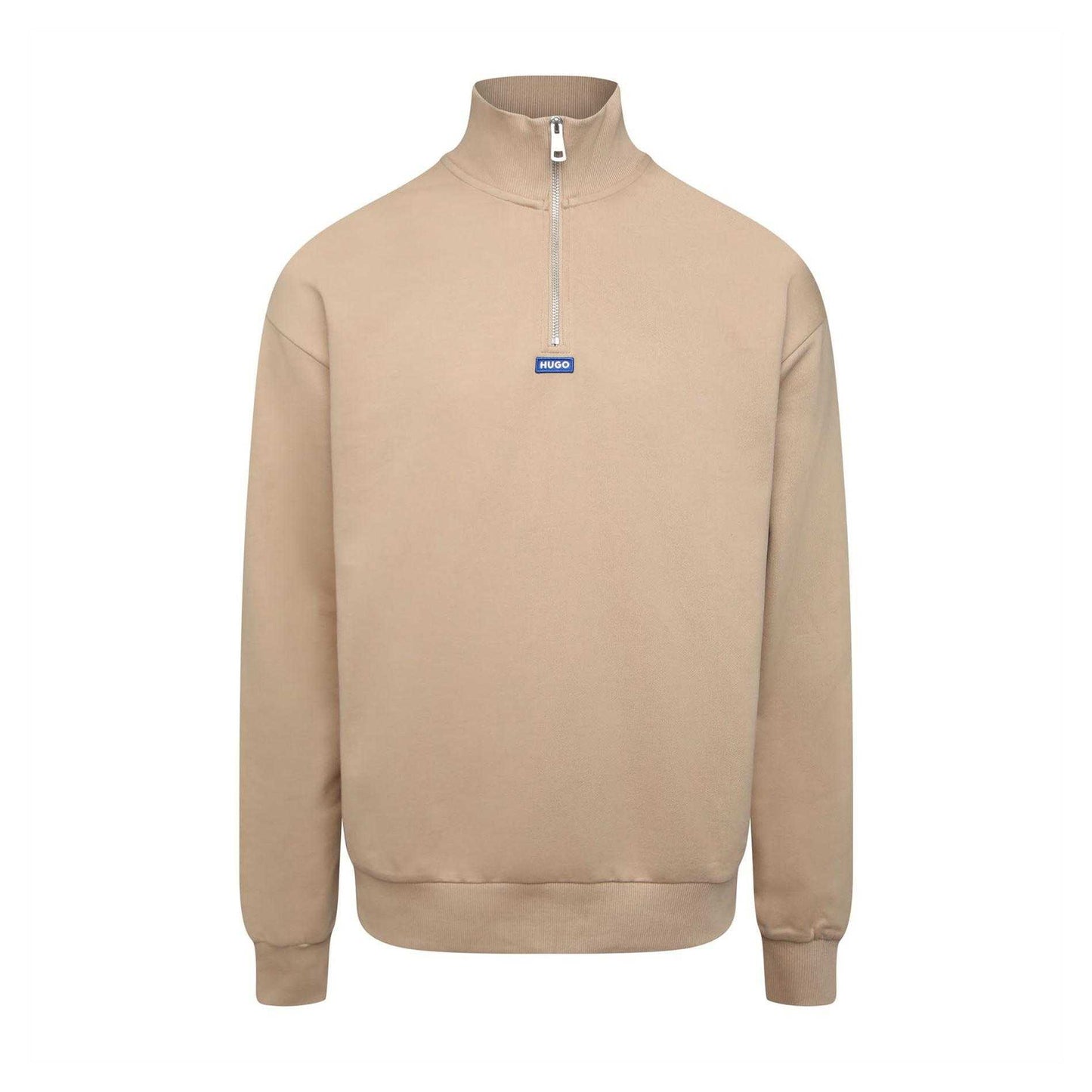 Beige - Front - Hugo Mens Neeler Quarter Zip Sweatshirt