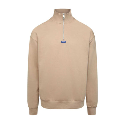Beige - Front - Hugo Mens Neeler Quarter Zip Sweatshirt