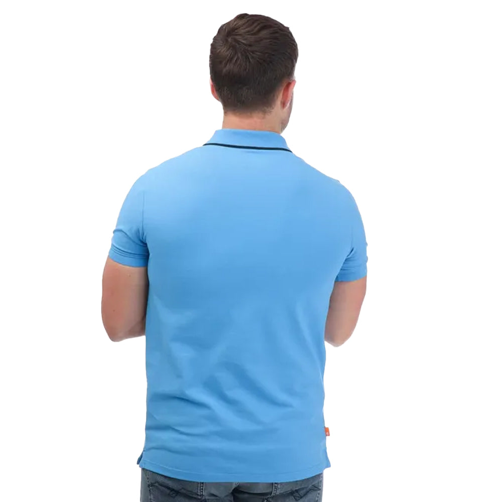 Blue - Back - Timberland Unisex Adult Printed Short-Sleeved Polo Shirt