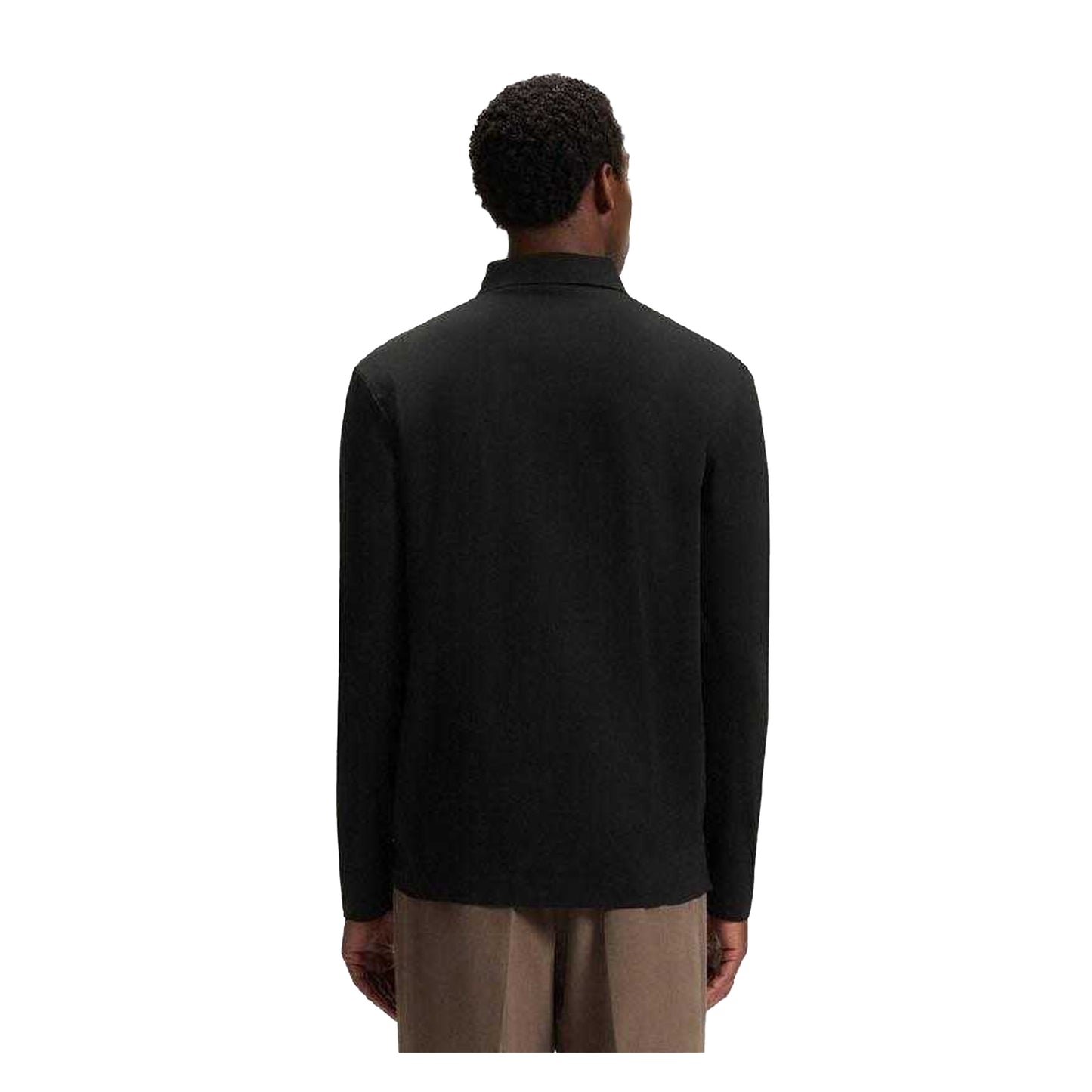Black - Back - Hugo Mens C-Paley 01 Long-Sleeved Polo Shirt
