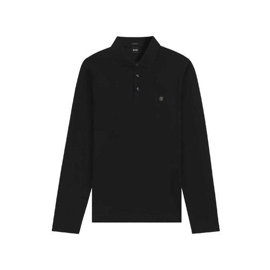 Black - Front - Hugo Mens C-Paley 01 Long-Sleeved Polo Shirt