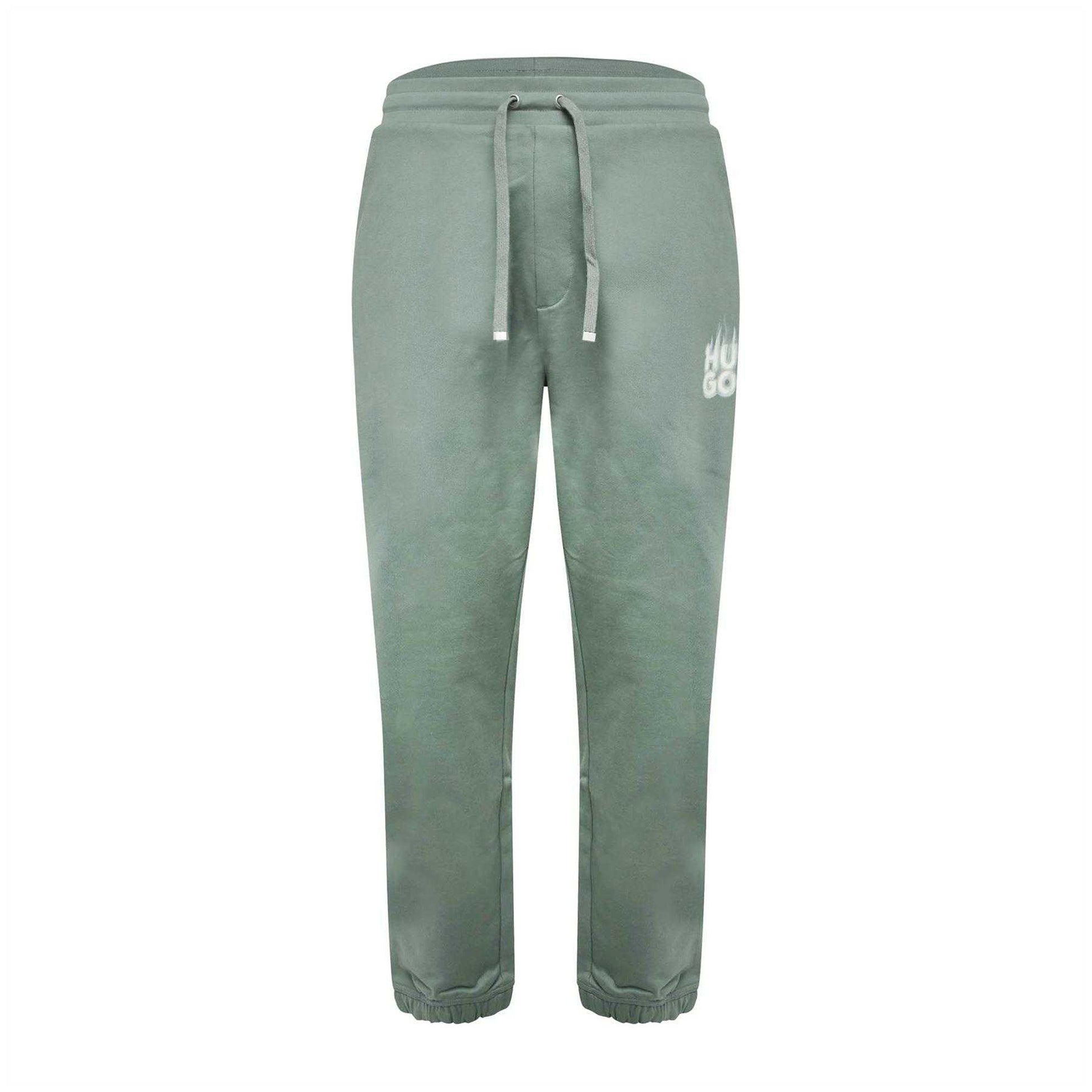 Green - Front - Hugo Mens Dilbero Smoke Logo Jogging Bottoms