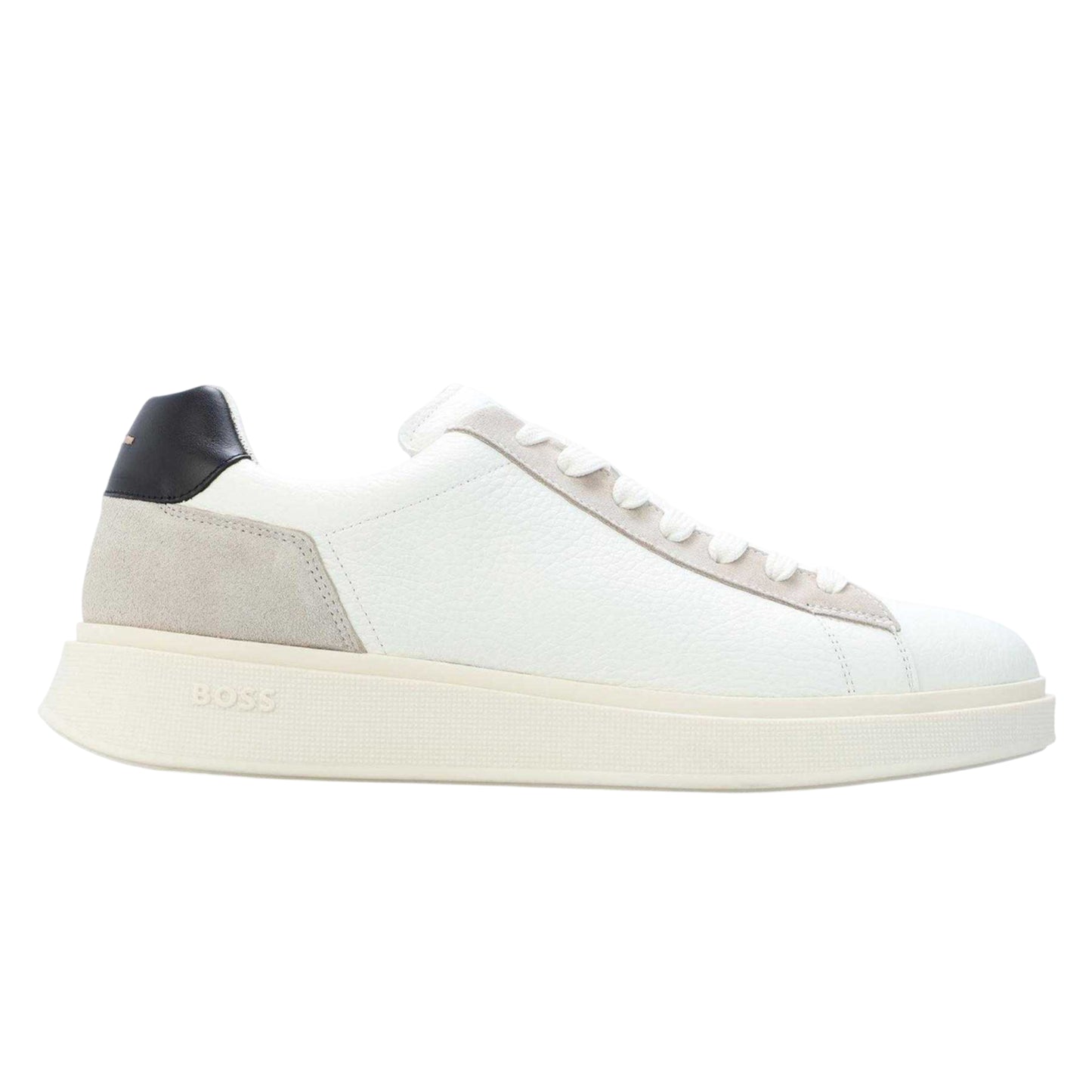 Natural - Front - Boss Mens Bulton Leather Running Trainers