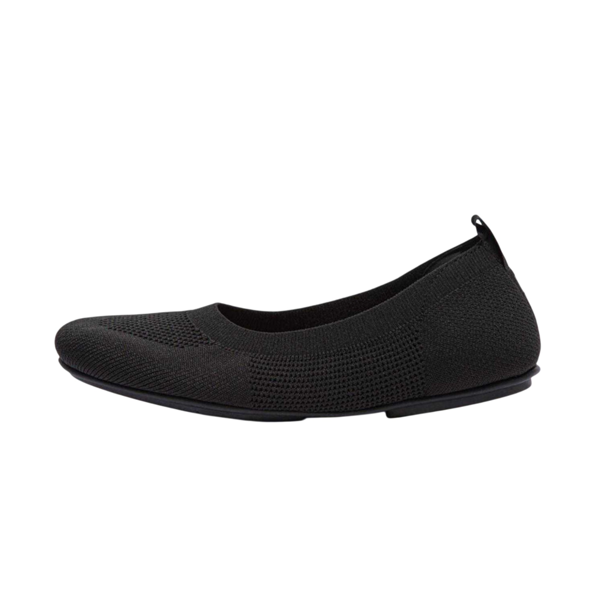 Black - Back - Fit Flop Womens-Ladies Leather Knitted Pumps