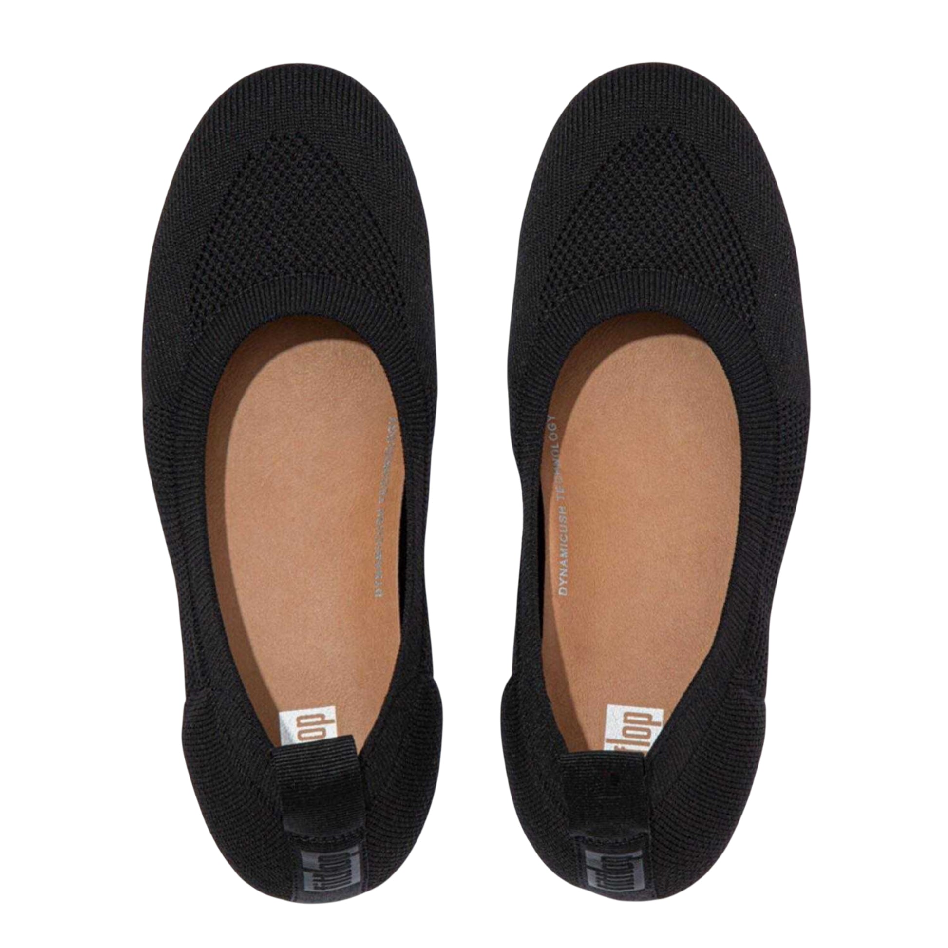 Black - Side - Fit Flop Womens-Ladies Leather Knitted Pumps