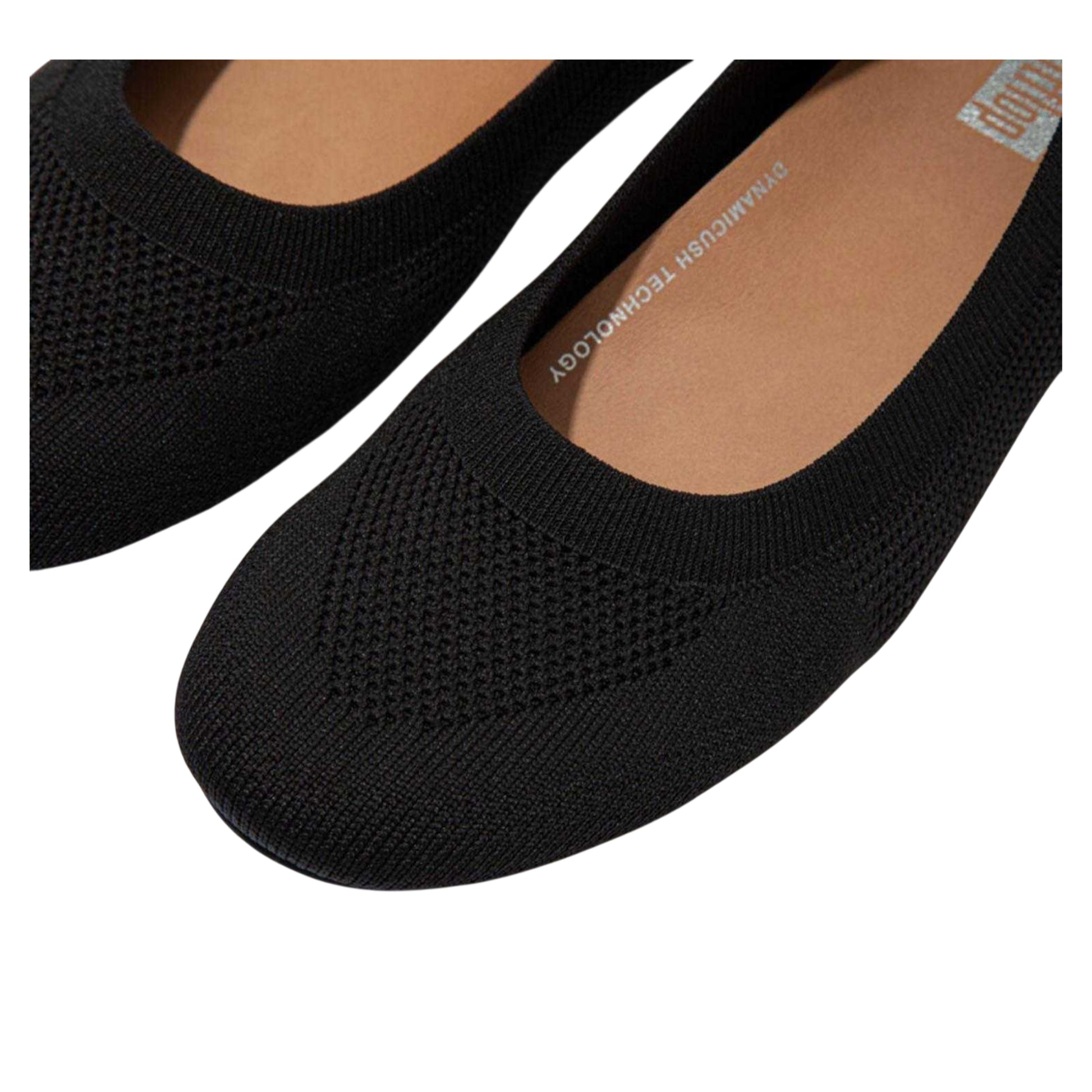 Black - Lifestyle - Fit Flop Womens-Ladies Leather Knitted Pumps