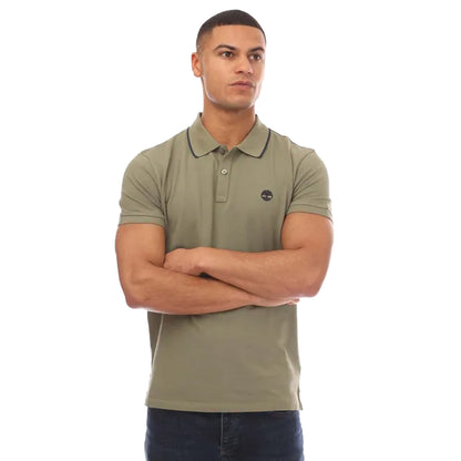Khaki - Front - Timberland Mens Millers River Polo Shirt