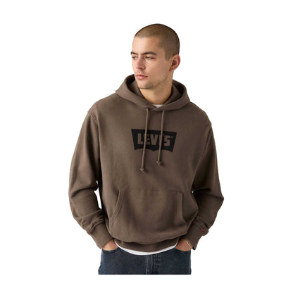 Brown - Front - Levis Mens Batwing Logo French Terry Hoodie