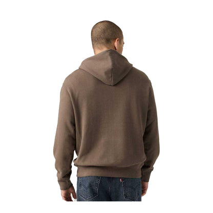 Brown - Back - Levis Mens Batwing Logo French Terry Hoodie