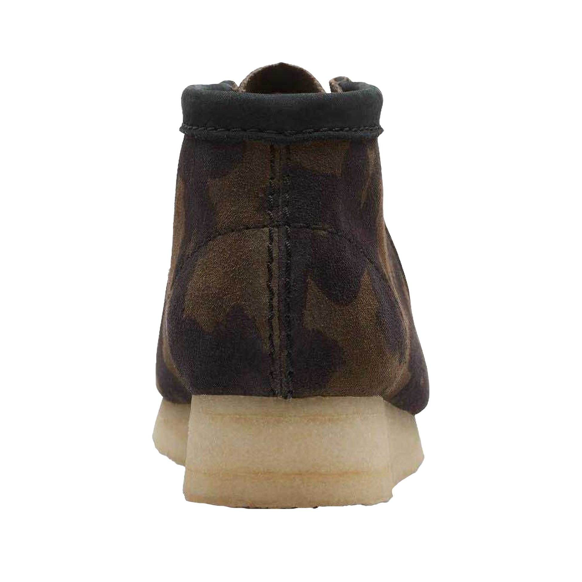 Black - Back - Clarks Mens Wallabee Floral Calf Suede Boots