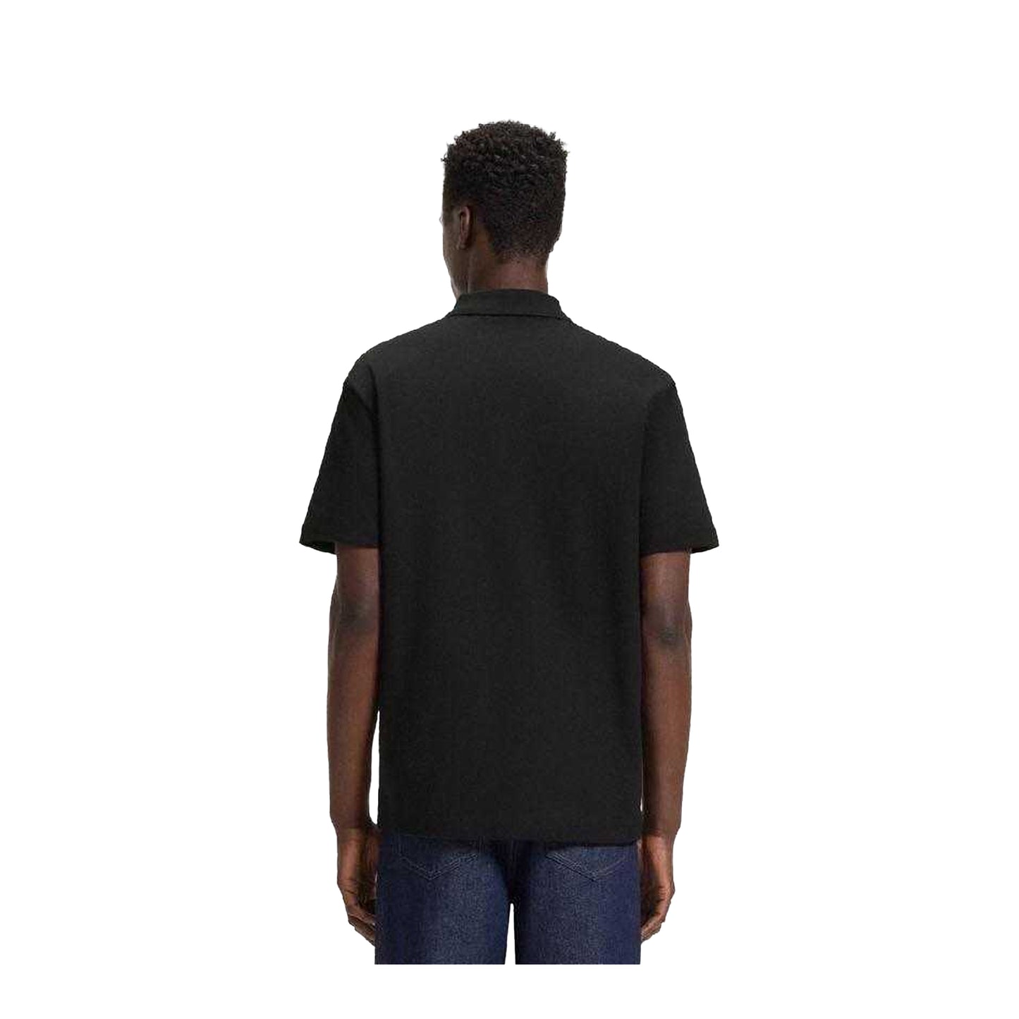 Black - Back - Hugo Mens Deabono Stacked Logo Polo Shirt