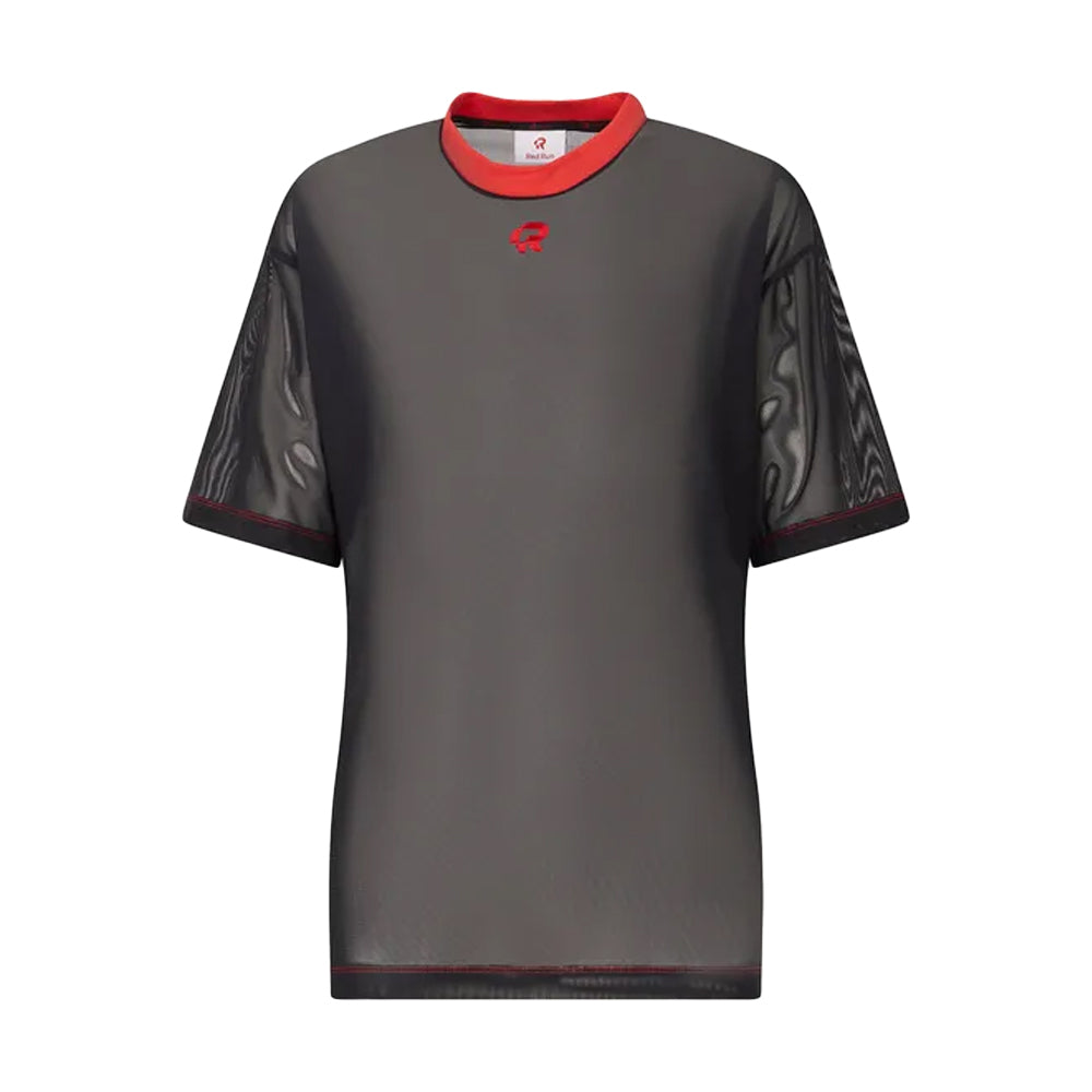 Black - Front - Red Run Womens-Ladies Inky Mesh Oversized T-Shirt