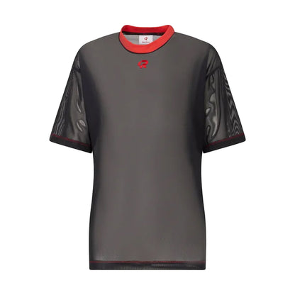 Black - Front - Red Run Womens-Ladies Inky Mesh Oversized T-Shirt