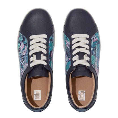 Blue - Lifestyle - Fit Flop Womens-Ladies Jim Thompson Leather Trainers