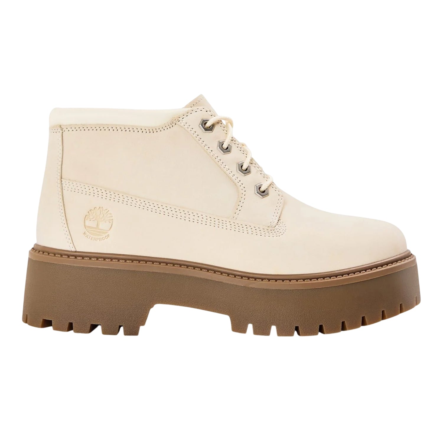 White - Back - Timberland Womens-Ladies Stone Street Leather Waterproof Ankle Boots