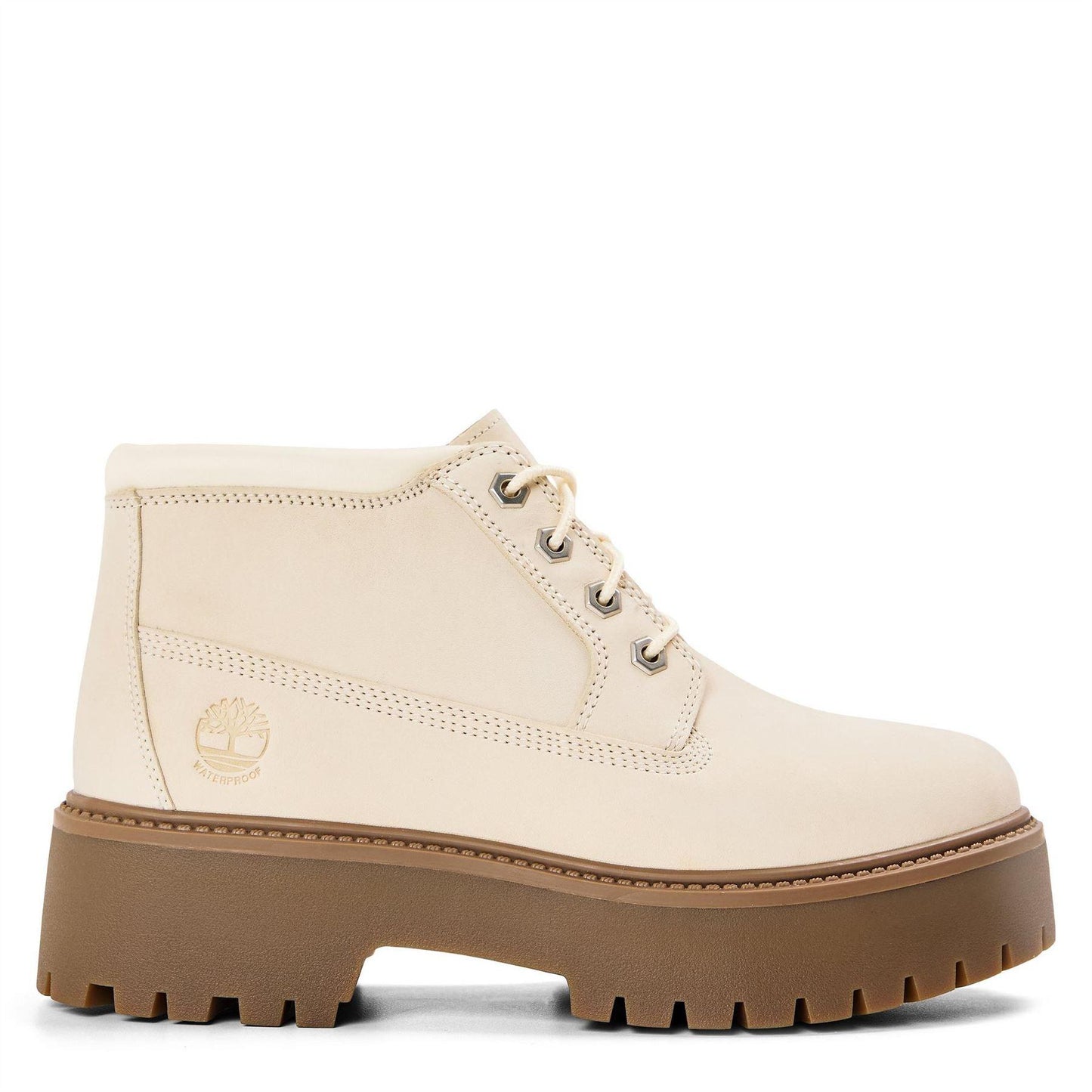 Natural - Front - Timberland Womens-Ladies Stone Street Leather Waterproof Ankle Boots