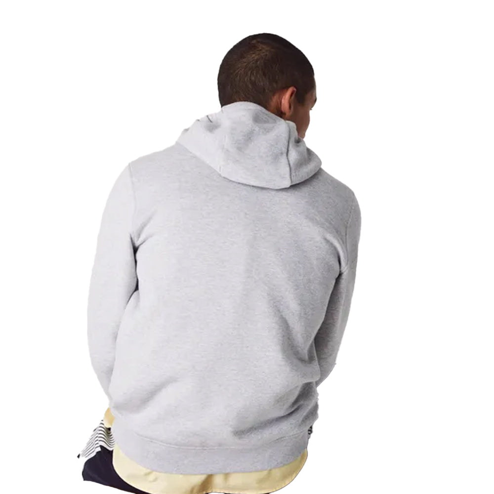 Grey - Back - Lacoste Mens Fleece Pull Over Sport Hoodie
