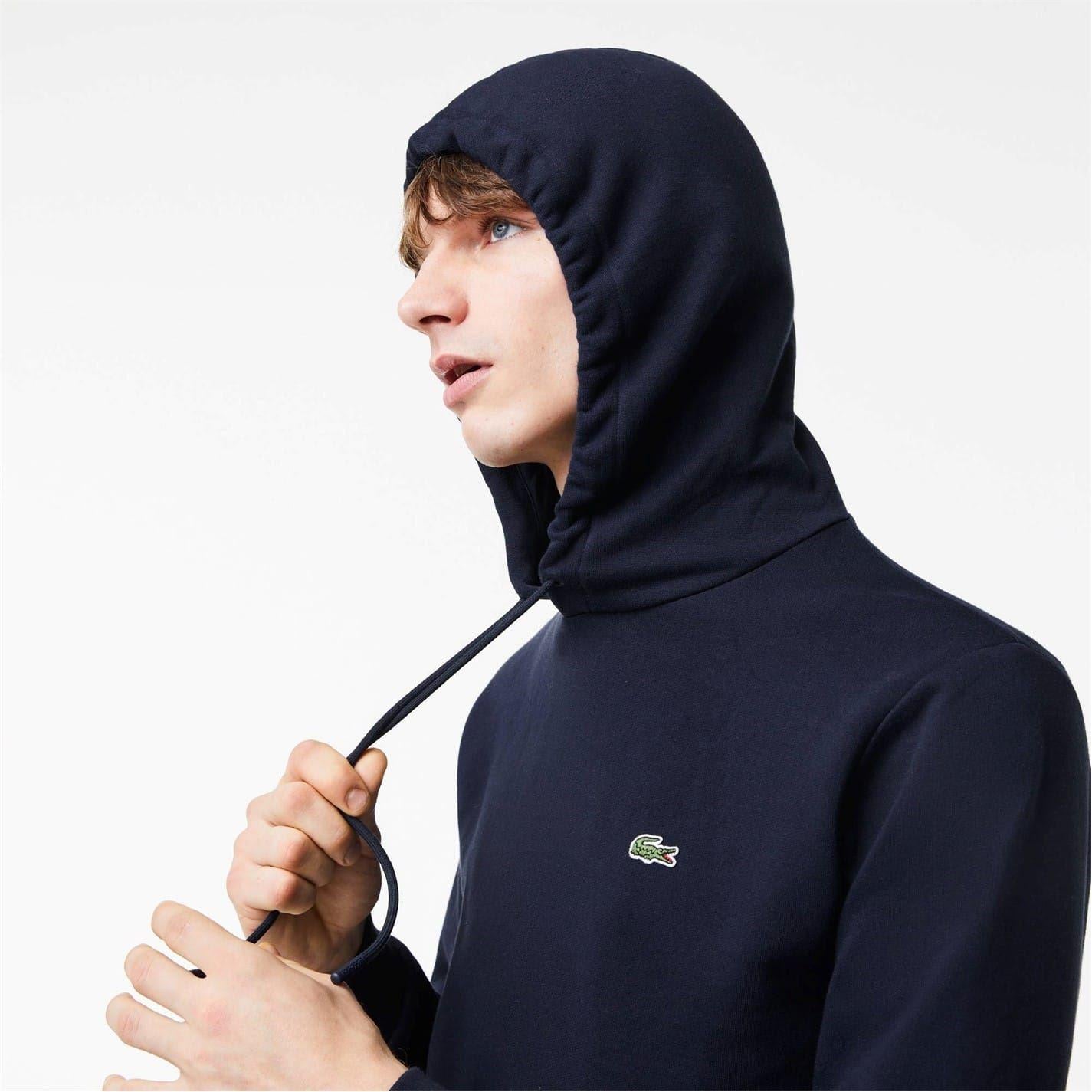Navy - Lifestyle - Lacoste Mens Fleece Pull Over Sport Hoodie