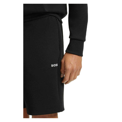 Black - Side - Boss Mens Zone Stripe Detail Shorts