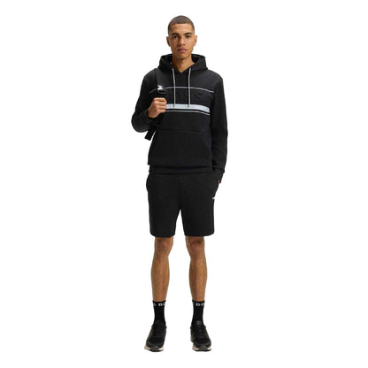 Black - Pack Shot - Boss Mens Zone Stripe Detail Shorts
