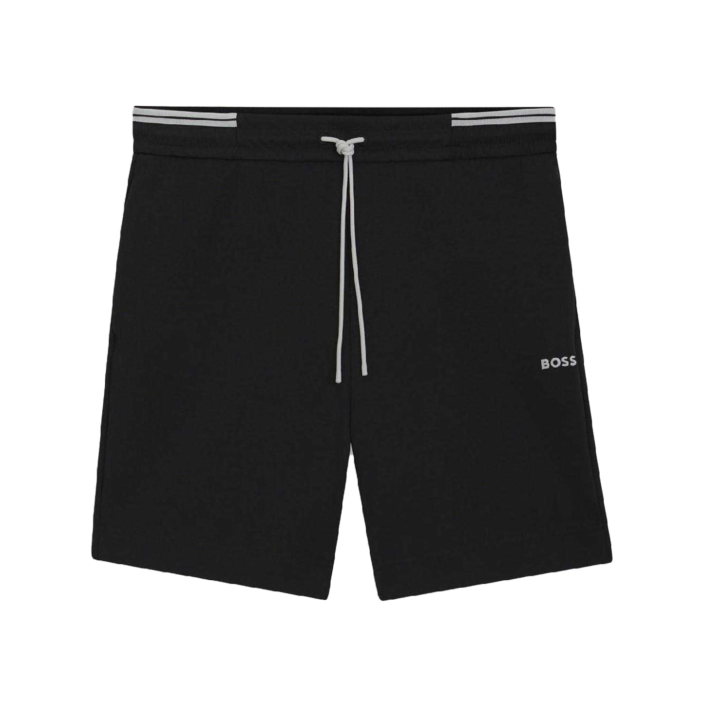 Black - Front - Boss Mens Zone Stripe Detail Shorts
