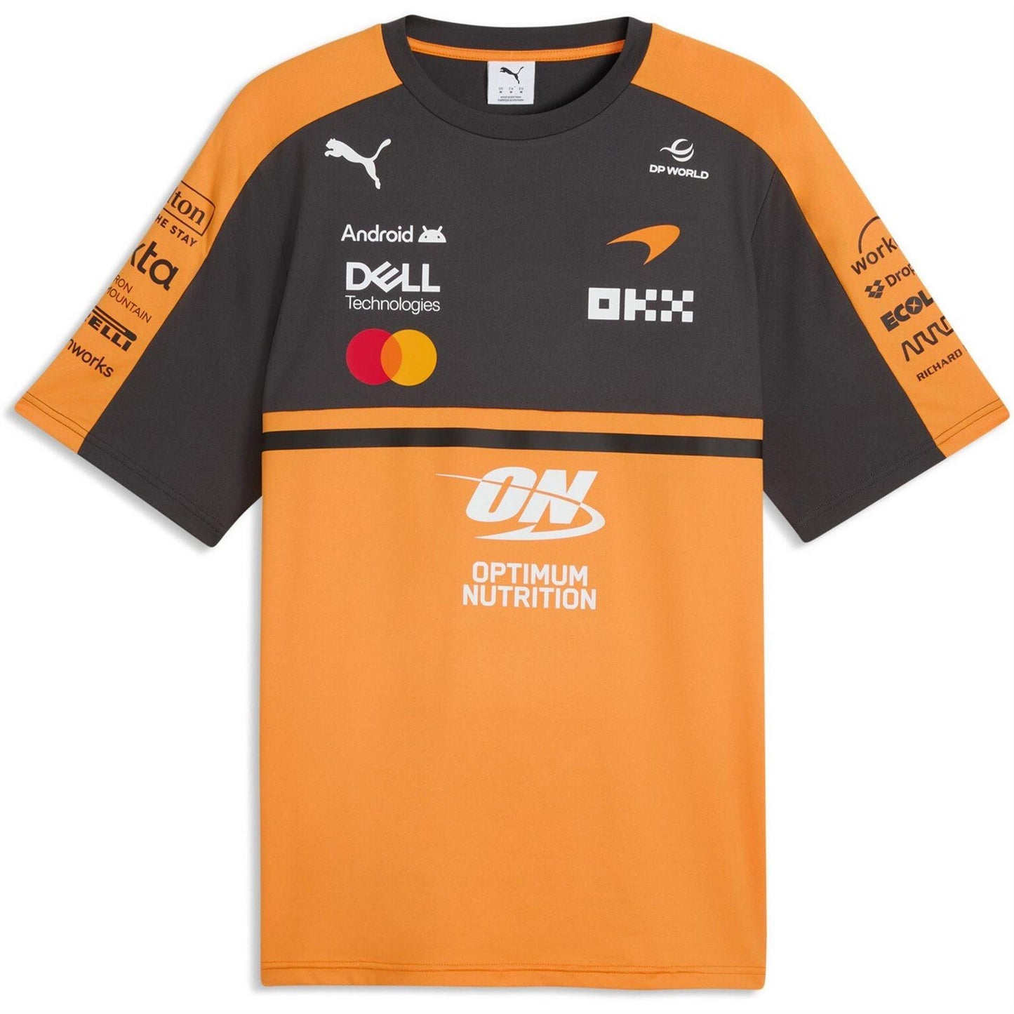 Orange-Black - Front - Puma Unisex Adult Replica McLaren F1 Replica T-Shirt