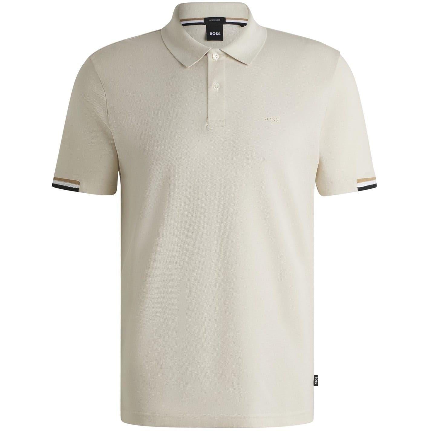 Cream - Front - Boss Mens Parlay 147 Polo Shirt