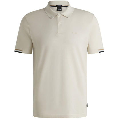 Cream - Front - Boss Mens Parlay 147 Polo Shirt
