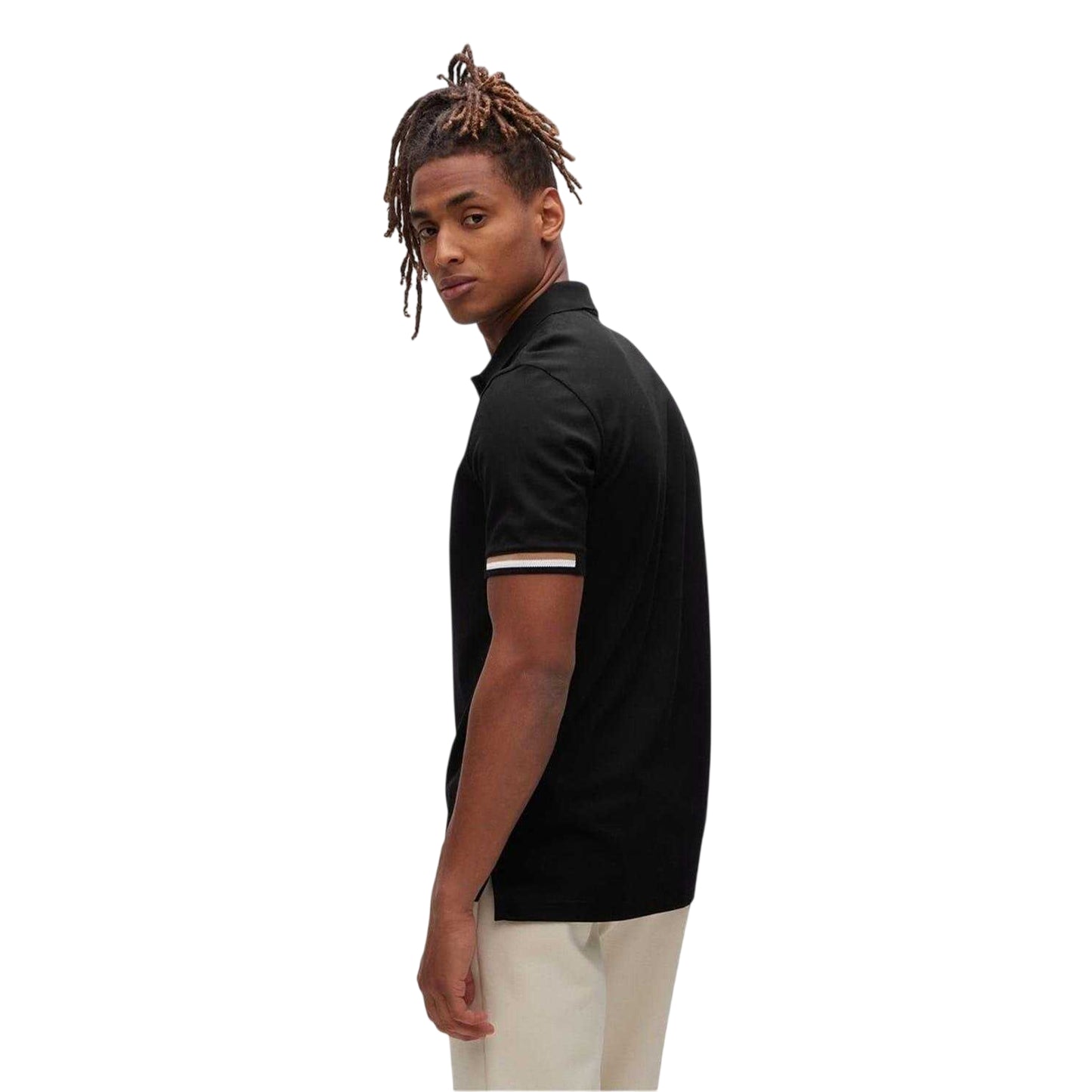 Black - Back - Boss Mens Parlay 147 Polo Shirt